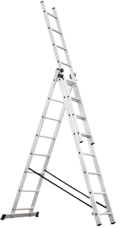 Drabina aluminiowa 3x8 na schody 150kg (wysokość robocza: 6,48m) 99674906
